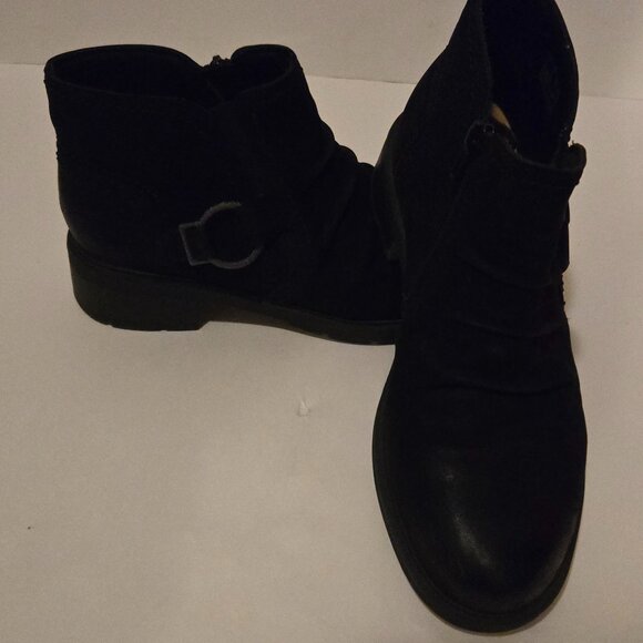 Clarks Collection Leather Ankle Boot Hearth Fay Black, Sz 8 - Picture 5 of 10
